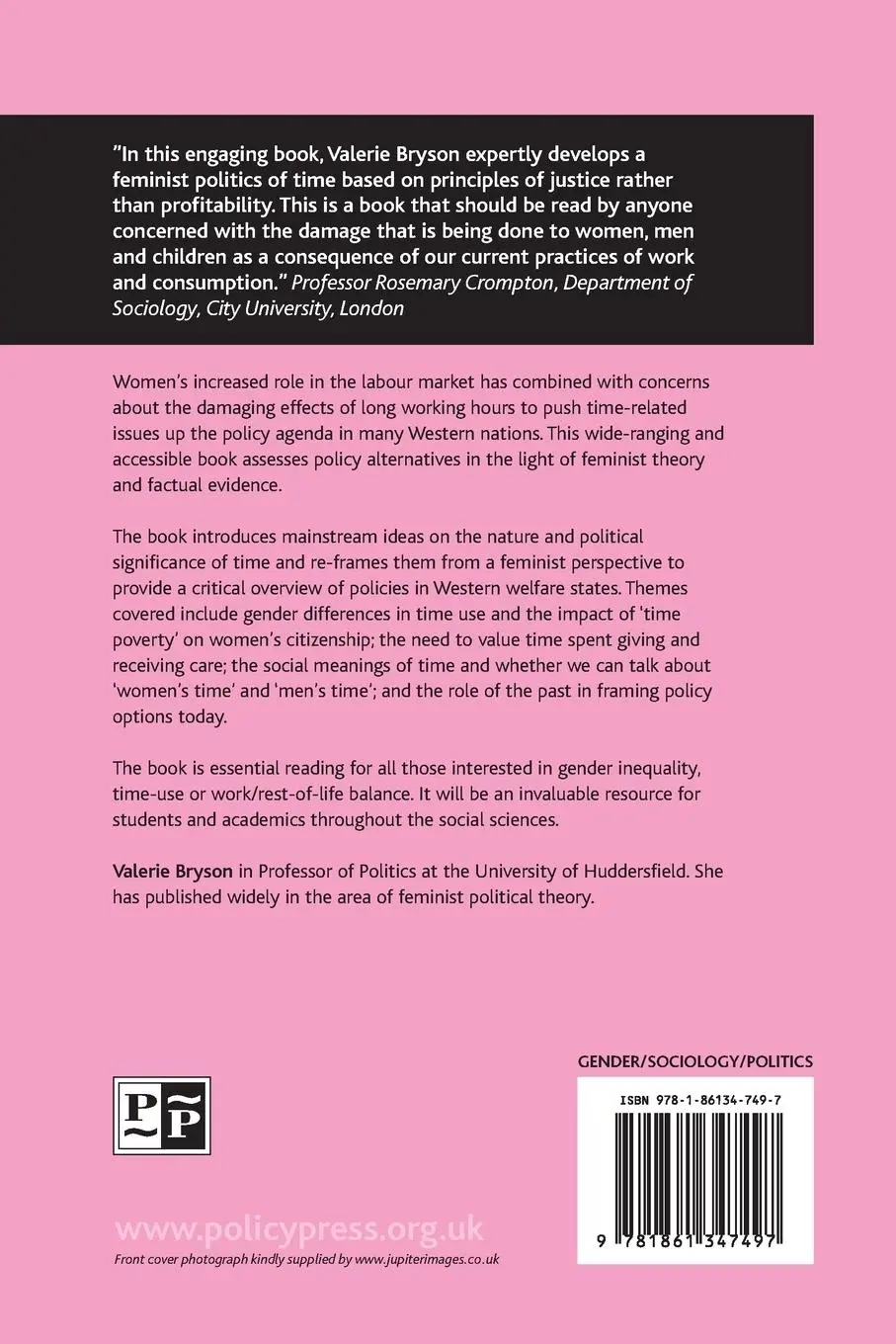 Rückseite: 9781861347497 | Gender and the politics of time | Valerie Bryson | Taschenbuch | 2007