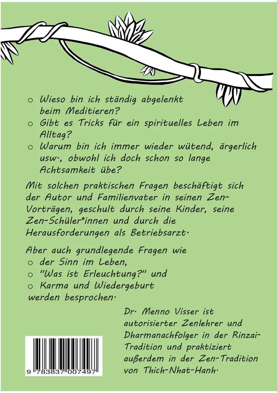 Rückseite: 9783837007497 | Gib deinem Affen eine Banane | Zen-Koans für unseren Alltag | Visser