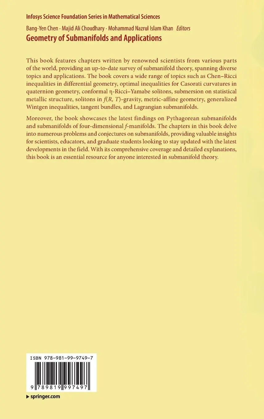 Rückseite: 9789819997497 | Geometry of Submanifolds and Applications | Bang-Yen Chen (u. a.) | x