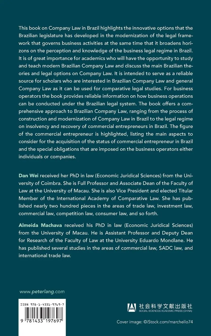 Rückseite: 9781433197697 | Brazilian Company Law | Almeida Machava (u. a.) | Buch | 336 S. | 2023
