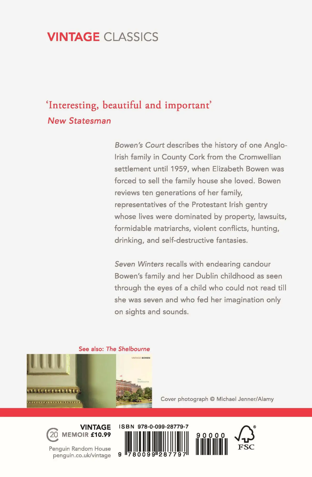 Rückseite: 9780099287797 | Bowen's Court &amp; Seven Winters | Elizabeth Bowen | Taschenbuch | 1999