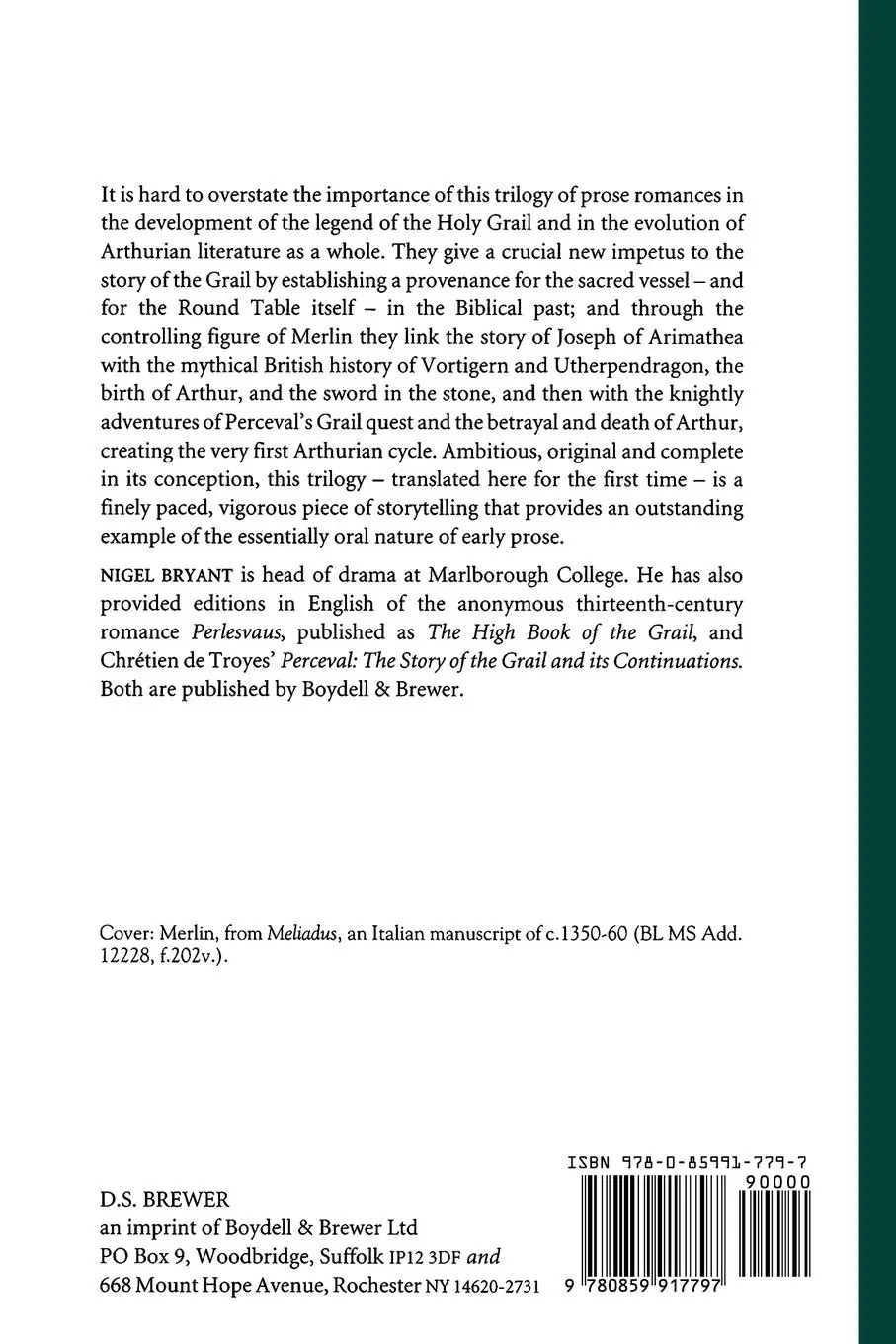 Rückseite: 9780859917797 | Merlin and the Grail | Robert De Boron | Taschenbuch | Englisch | 2005