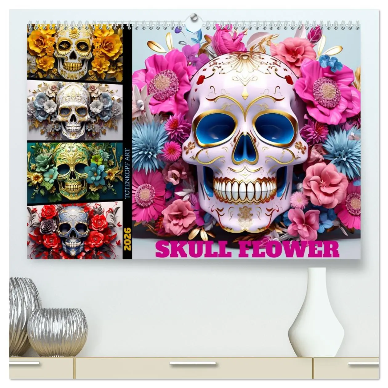 Cover: 9783457507797 | Skull Flower - Totenkopf ART (hochwertiger Premium Wandkalender...