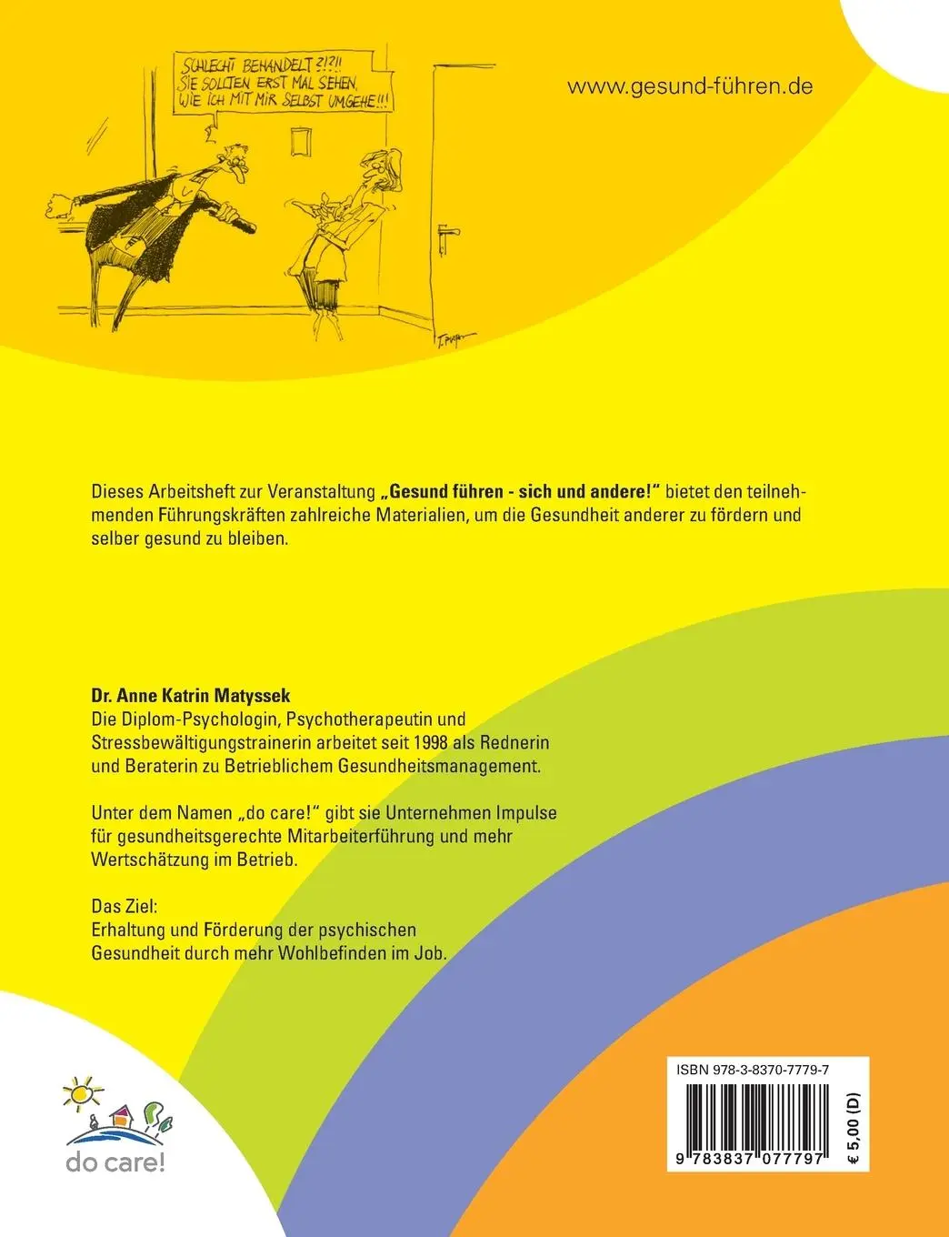 Rückseite: 9783837077797 | Gesund führen - Das Arbeitsheft zur Veranstaltung | Matyssek | Buch