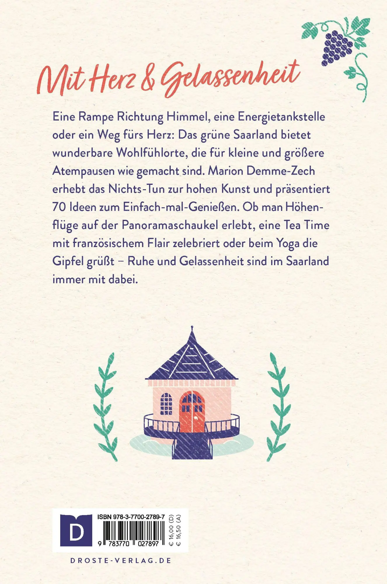 Rückseite: 9783770027897 | Meine Auszeiten - Saarland | Marion Demme-Zech | Taschenbuch | 168 S.