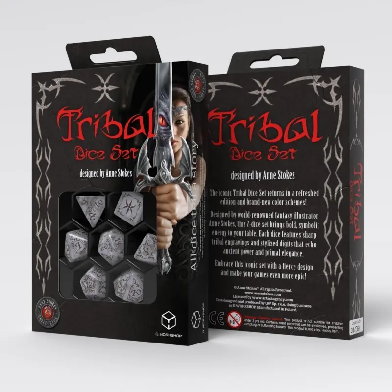 Cover: 5907699497997 | Tribal Dice Set: Pearl &amp; Brown | Anne Stokes | 2025 | Q-Workshop