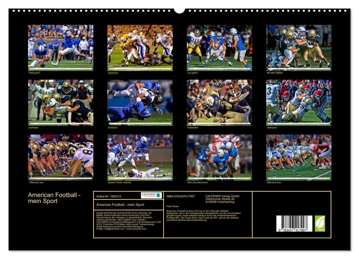 Bild: 9783457417997 | American Football - mein Sport (hochwertiger Premium Wandkalender...