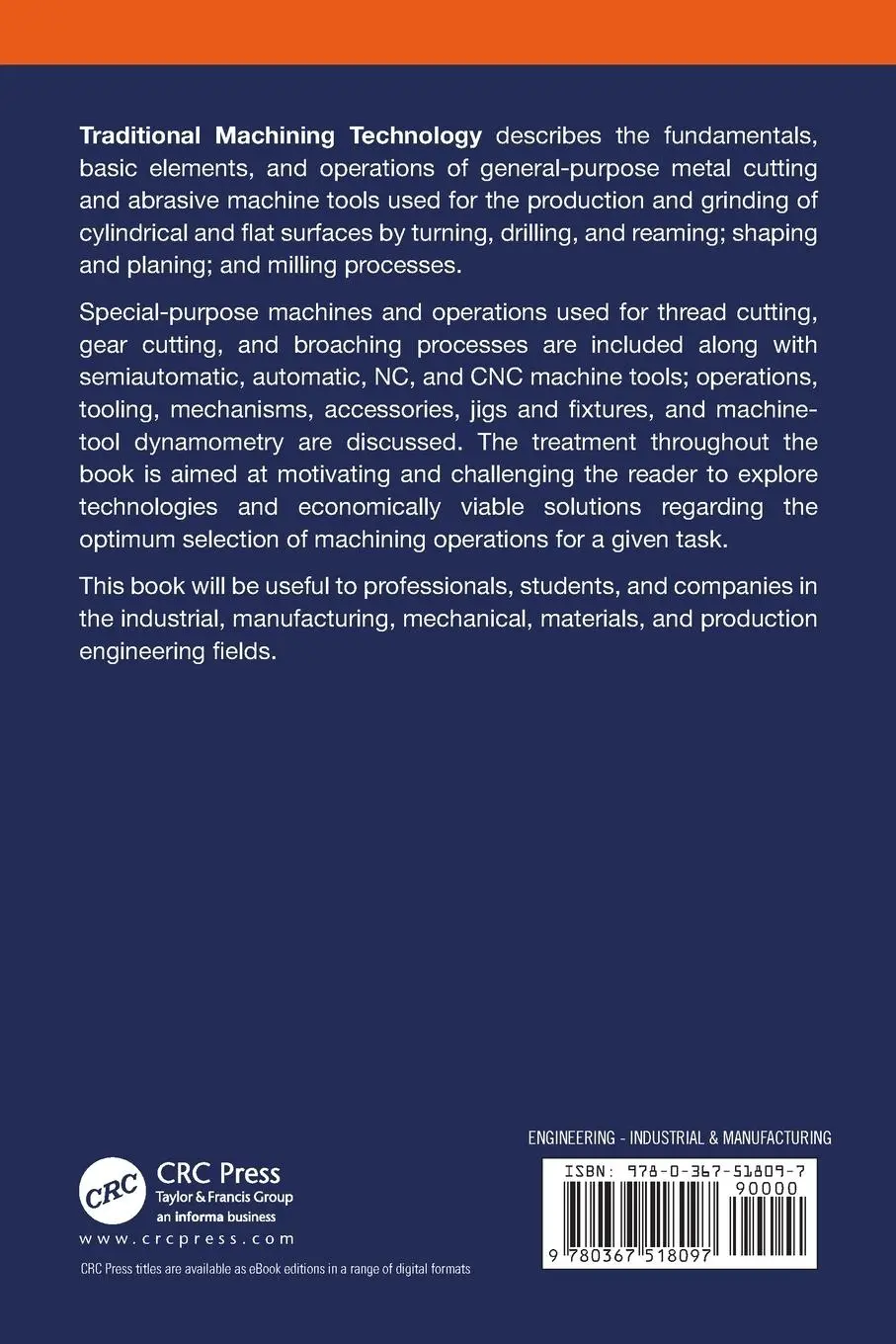 Rückseite: 9780367518097 | Traditional Machining Technology | Helmi Youssef (u. a.) | Taschenbuch