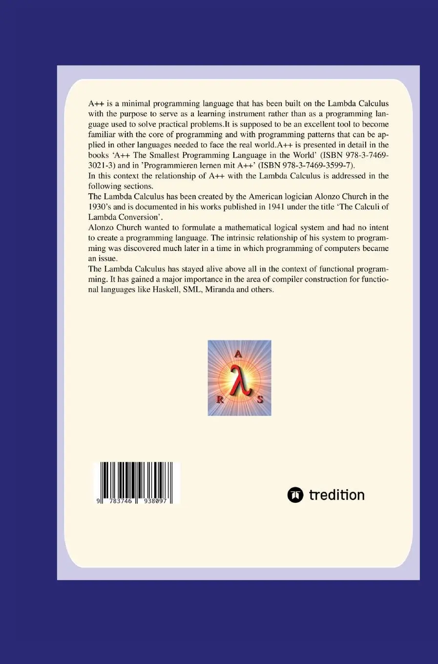 Rückseite: 9783746938097 | A++ and the Lambda Calculus | Principles of Functional Programming