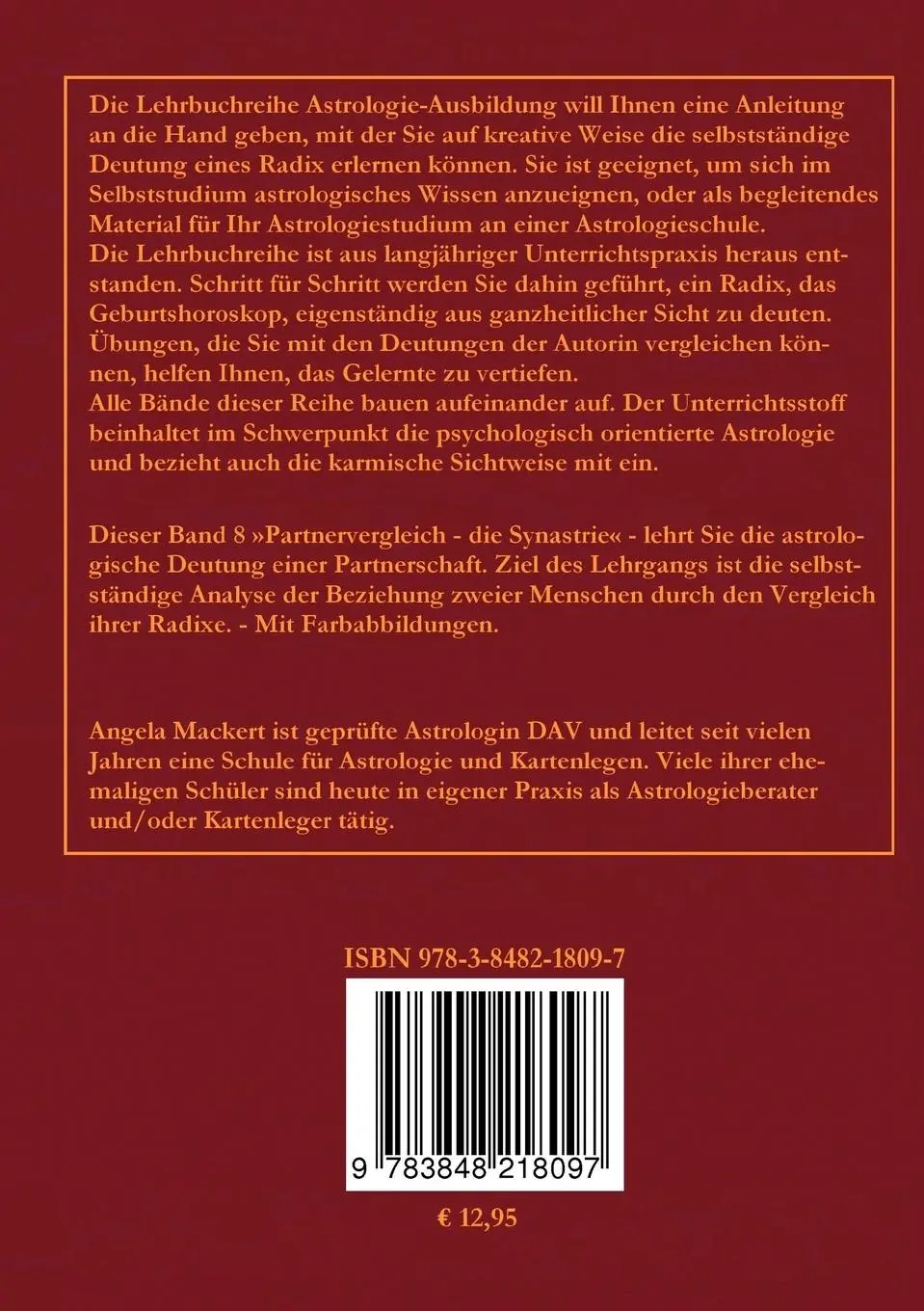 Rückseite: 9783848218097 | Astrologie-Ausbildung, Band 8 | Partnervergleich - die Synastrie