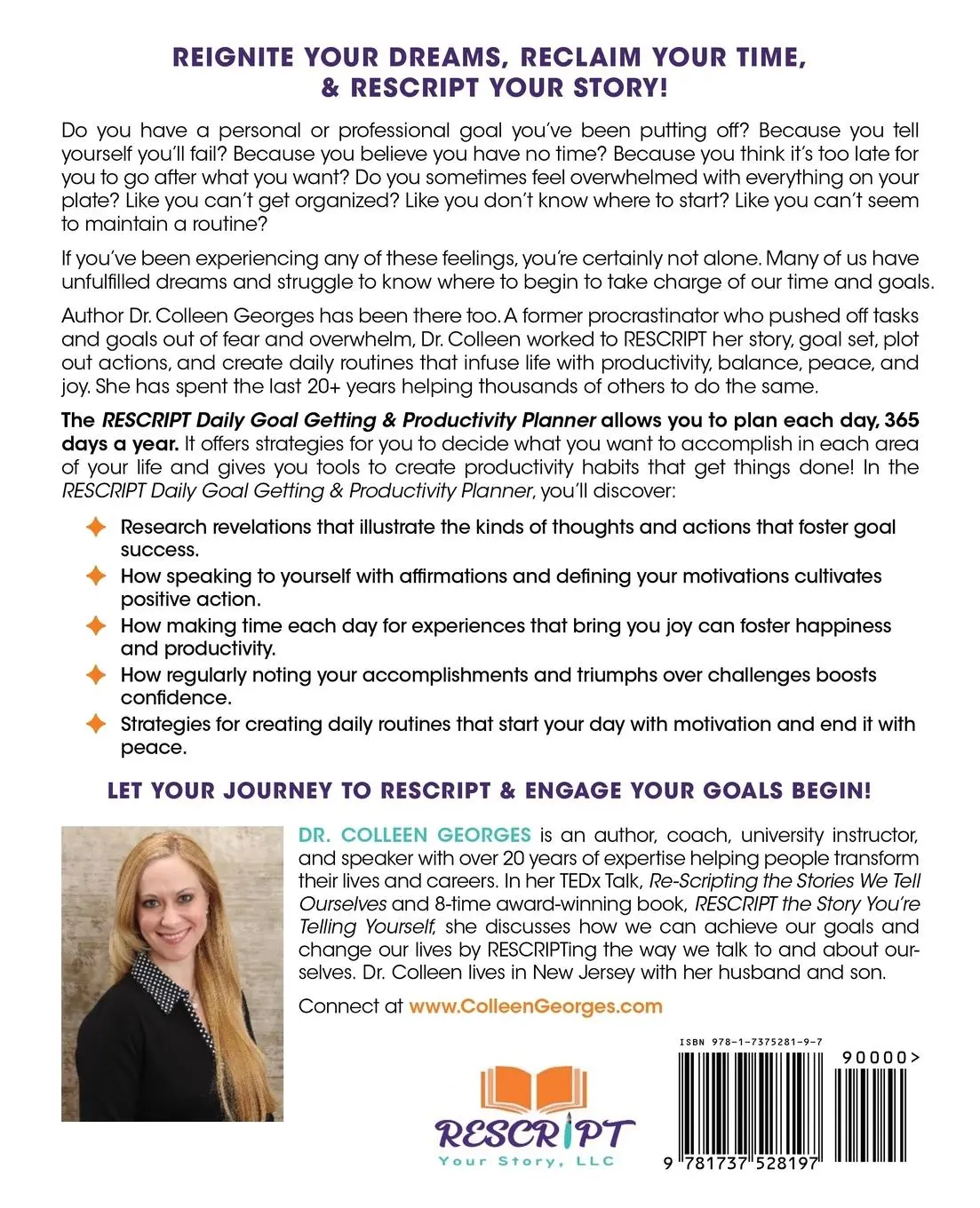 Rückseite: 9781737528197 | RESCRIPT Daily Goal Getting &amp; Productivity Planner | Colleen Georges