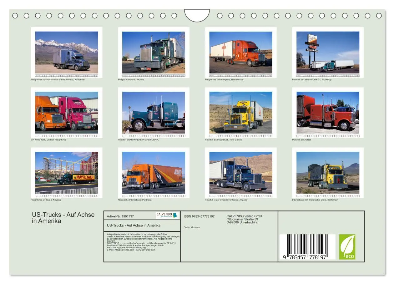 Bild: 9783457778197 | US-Trucks - Auf Achse in Amerika (Wandkalender 2026 DIN A4 quer),...