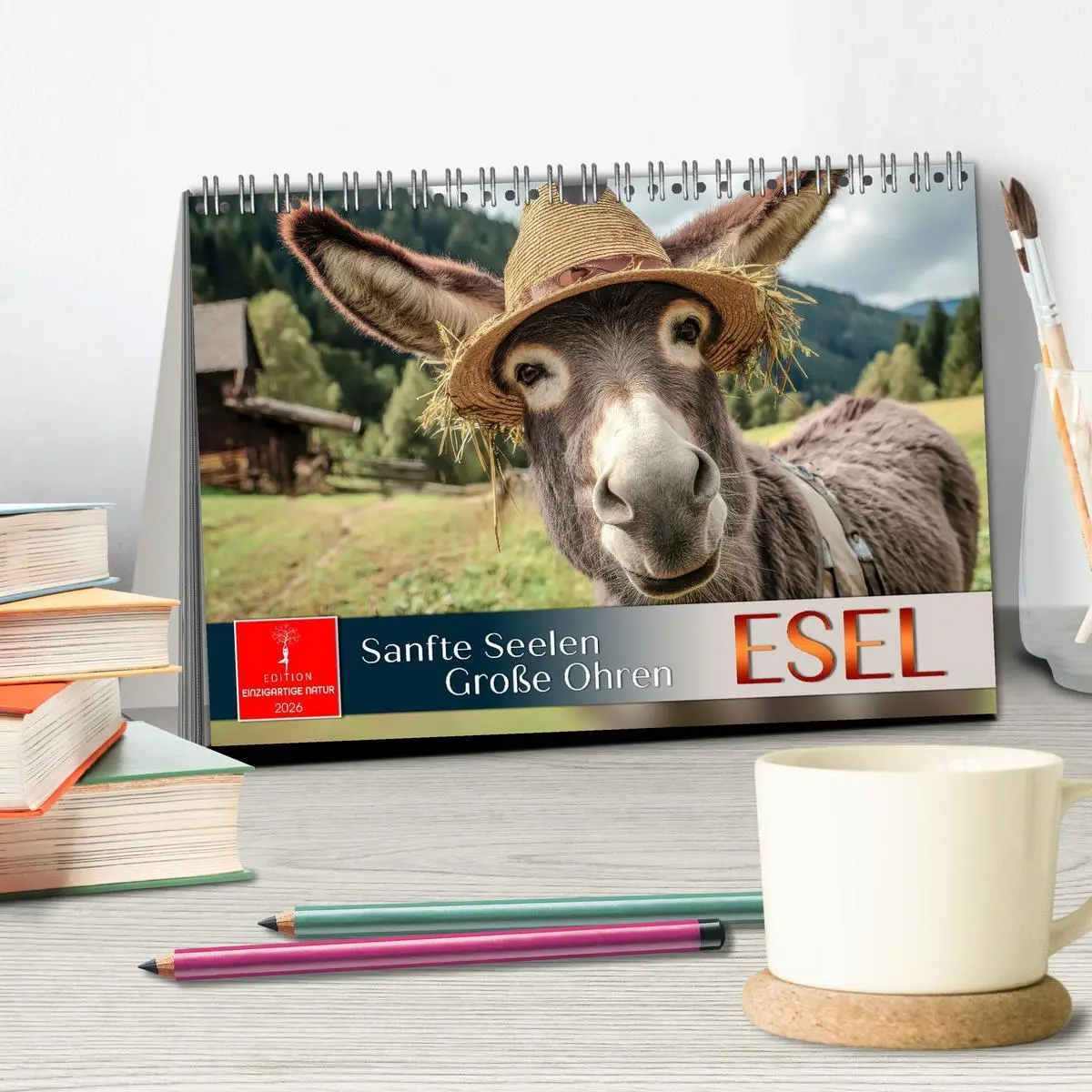 Bild: 9783516628197 | Esel - sanfte Seelen, große Ohren (Tischkalender 2026 DIN A5 quer),...
