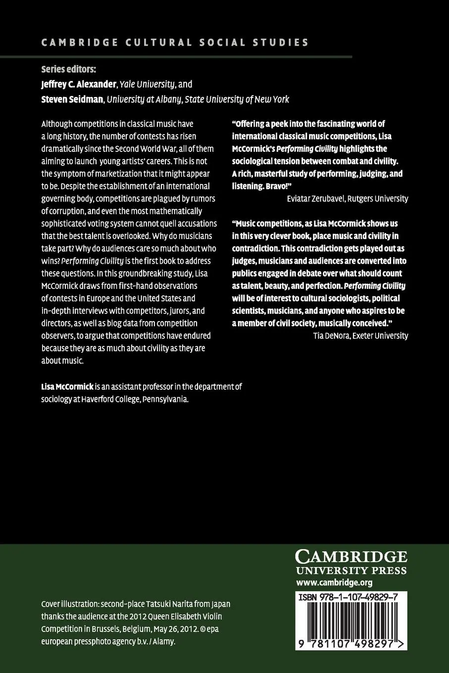 Rückseite: 9781107498297 | Performing Civility | Lisa Mccormick | Taschenbuch | Englisch | 2017