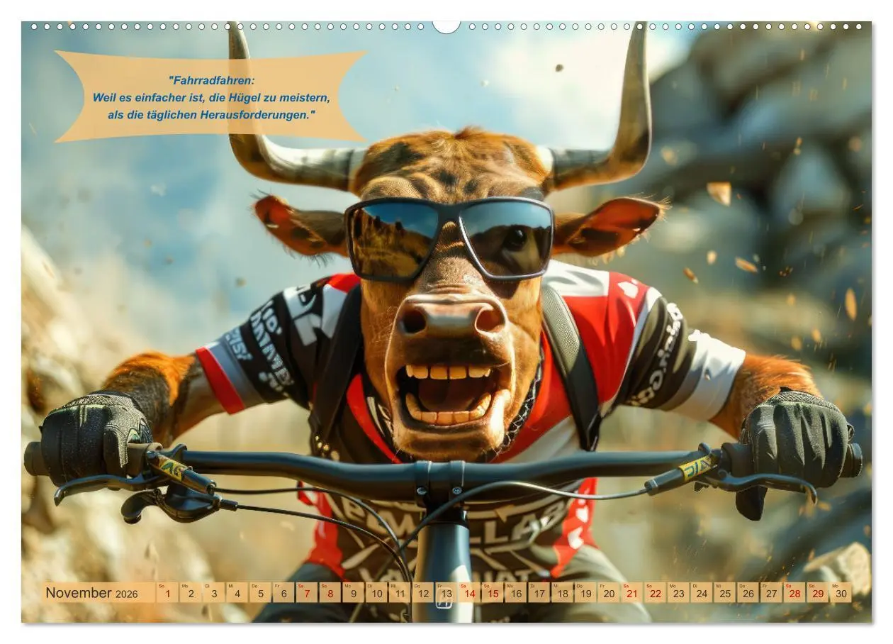 Bild: 9783457388297 | Der tierisch lustige Fahrradkalender (hochwertiger Premium...