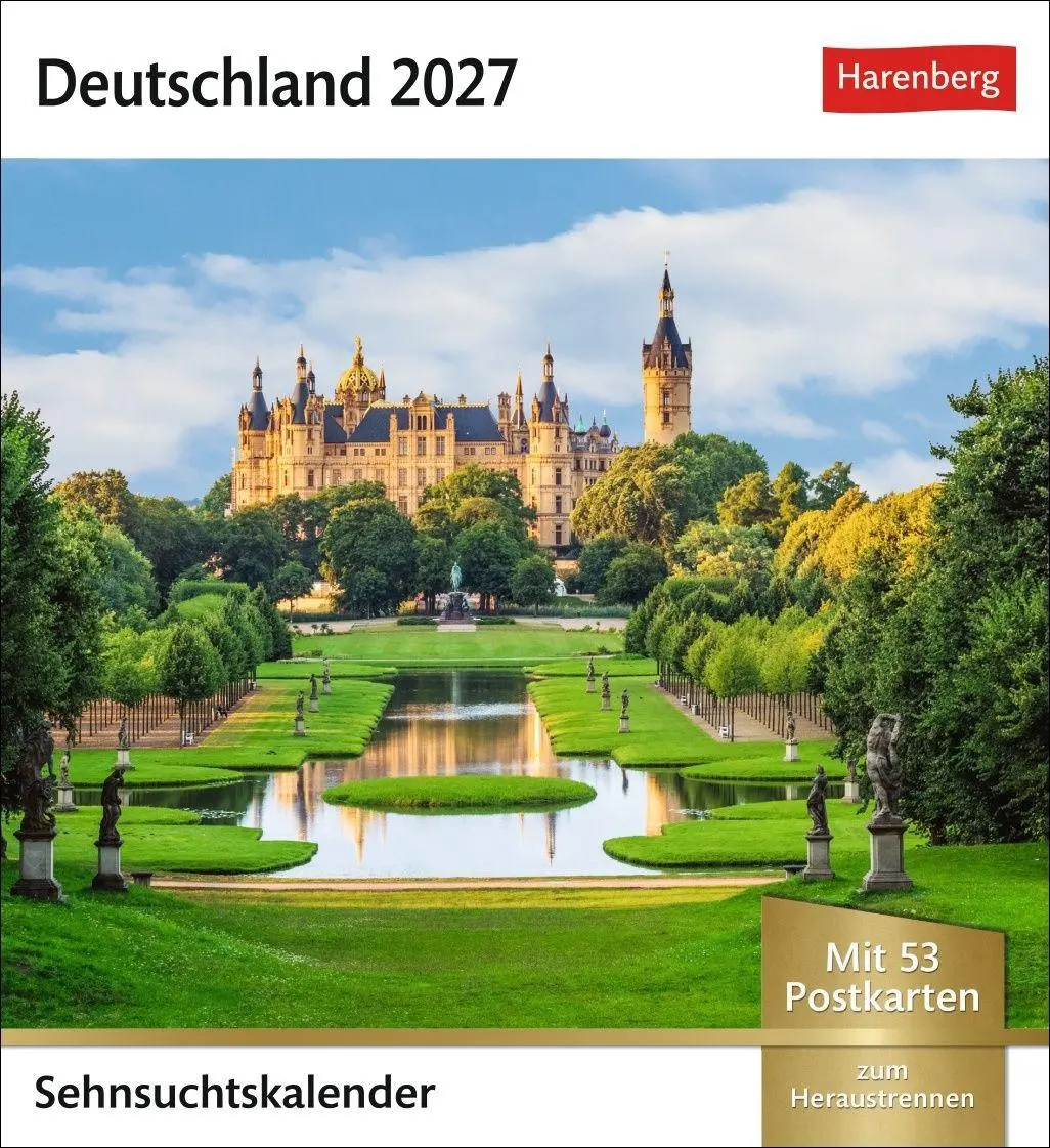 Cover: 9783840038297 | Deutschland Sehnsuchtskalender 2027 - Wochenkalender mit 53 Postkarten
