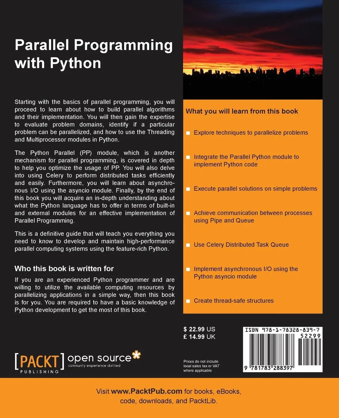 Rückseite: 9781783288397 | Parallel Programming with Python | Jan Palach | Taschenbuch | Englisch