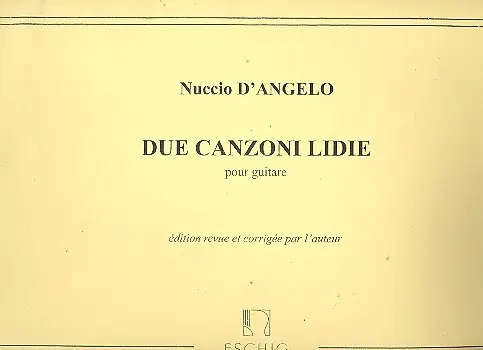 Cover: 9790045038397 | Due Canzoni Lidie | Nuccio d'Angelo | Buch | Max Eschig