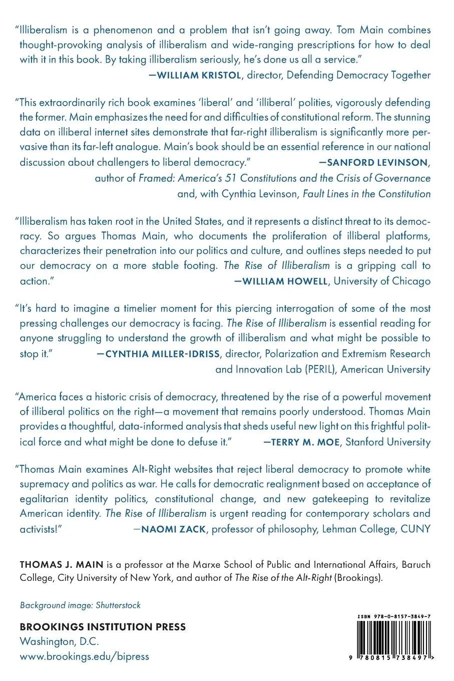 Rückseite: 9780815738497 | The Rise of Illiberalism | Thomas J. Main | Taschenbuch | Englisch