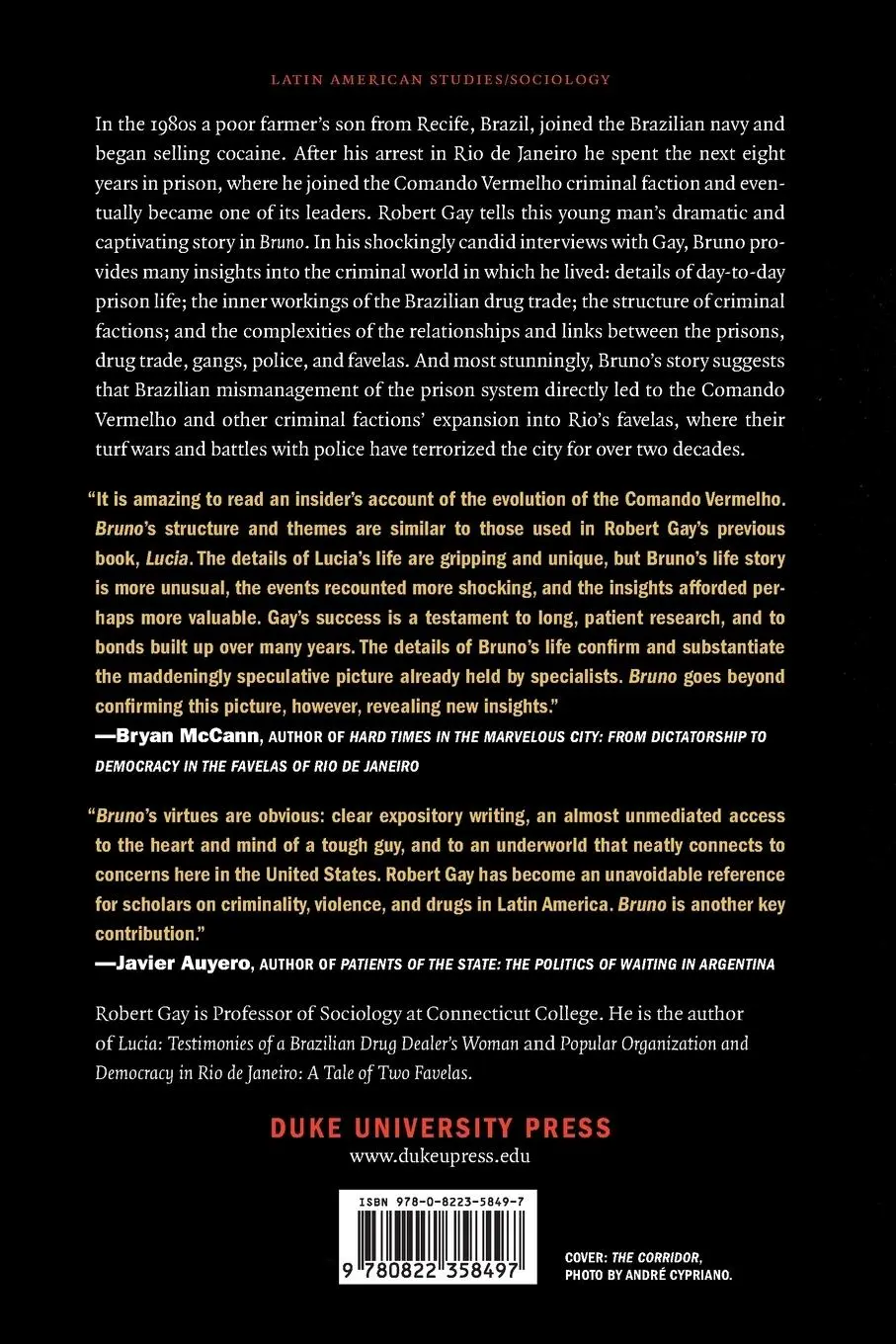 Rückseite: 9780822358497 | Bruno | Conversations with a Brazilian Drug Dealer | Robert Gay | Buch