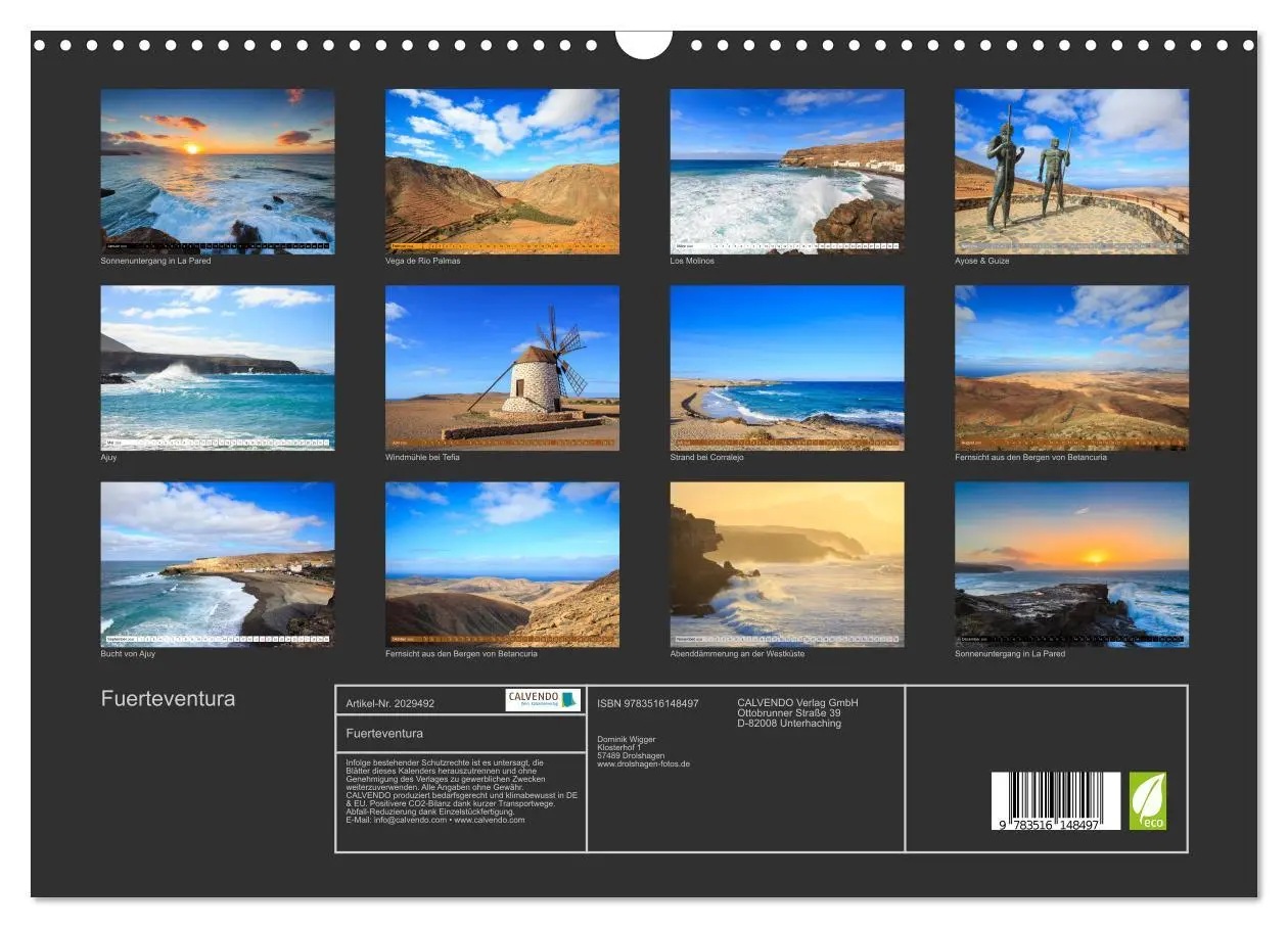 Bild: 9783516148497 | Fuerteventura (Wandkalender 2026 DIN A3 quer), CALVENDO Monatskalender