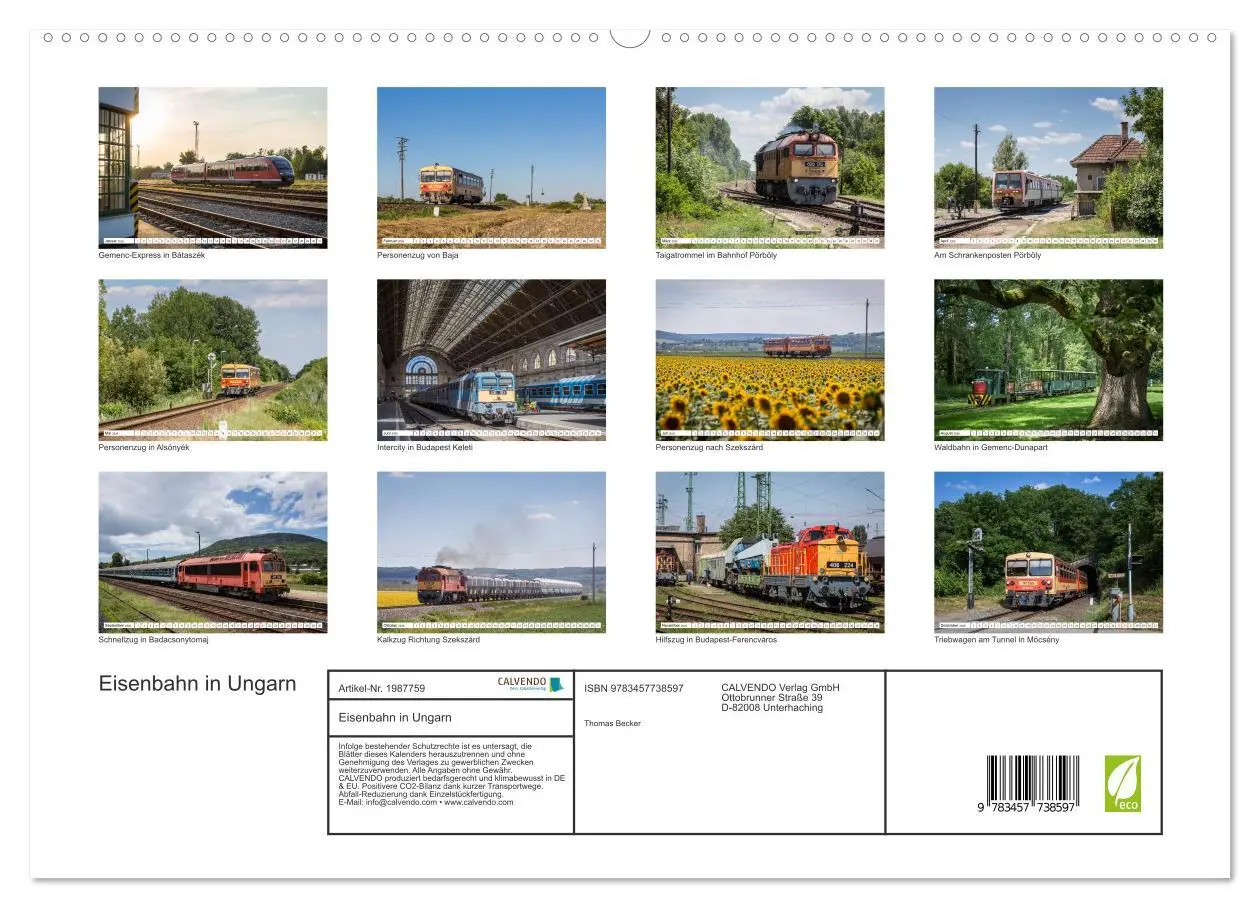Bild: 9783457738597 | Eisenbahn in Ungarn (hochwertiger Premium Wandkalender 2026 DIN A2...
