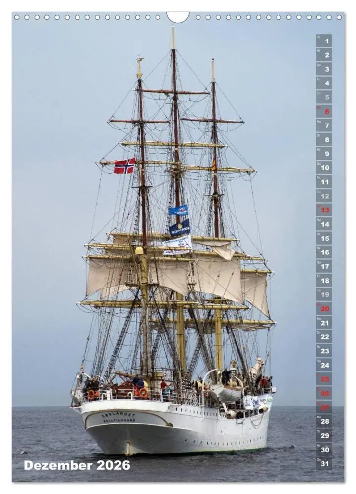 Bild: 9783516448597 | Segelromantik - Großsegler auf der Ostsee (Wandkalender 2026 DIN A3...
