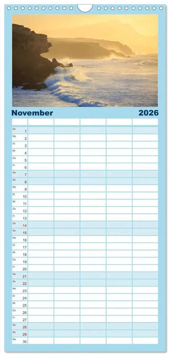 Bild: 9783516518597 | Familienplaner 2026 - Fuerteventura mit 5 Spalten (Wandkalender, 21...
