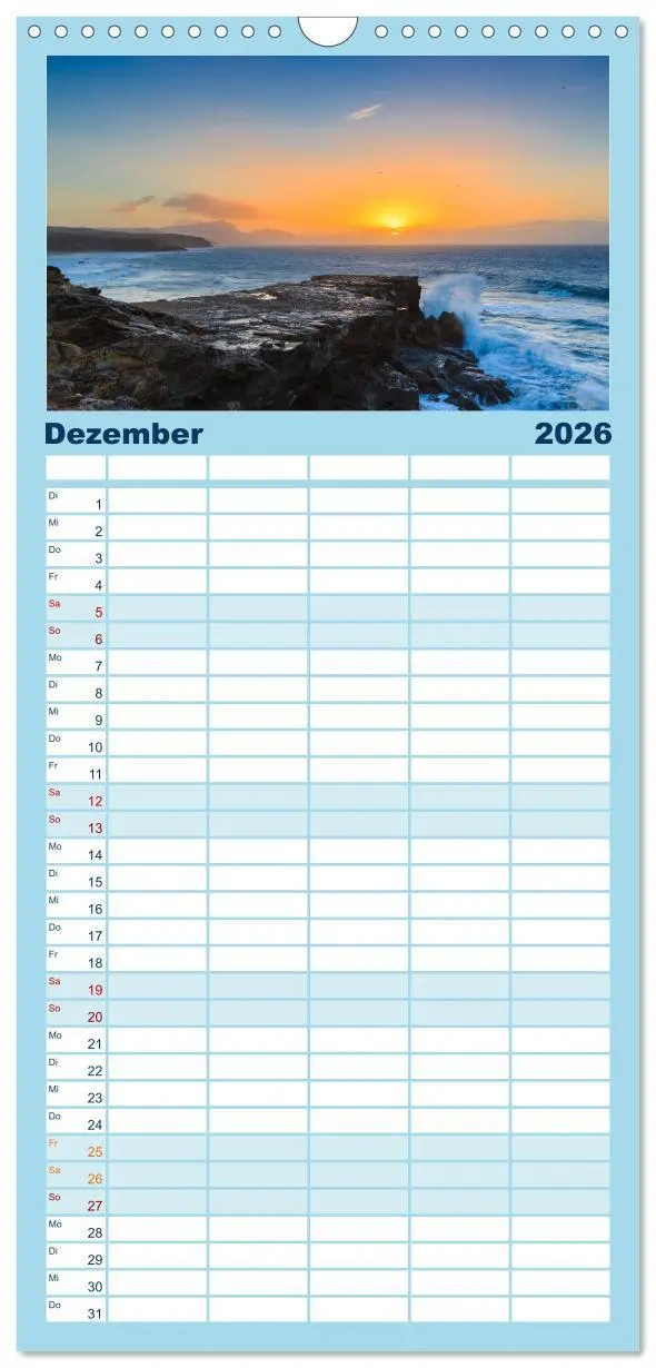 Bild: 9783516518597 | Familienplaner 2026 - Fuerteventura mit 5 Spalten (Wandkalender, 21...