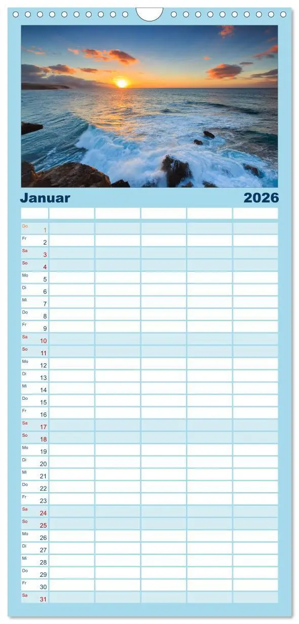 Bild: 9783516518597 | Familienplaner 2026 - Fuerteventura mit 5 Spalten (Wandkalender, 21...