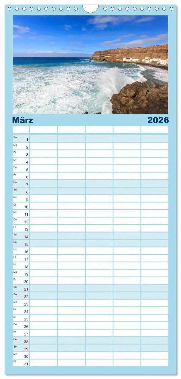 Bild: 9783516518597 | Familienplaner 2026 - Fuerteventura mit 5 Spalten (Wandkalender, 21...