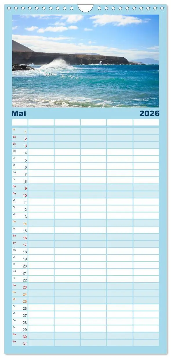 Bild: 9783516518597 | Familienplaner 2026 - Fuerteventura mit 5 Spalten (Wandkalender, 21...
