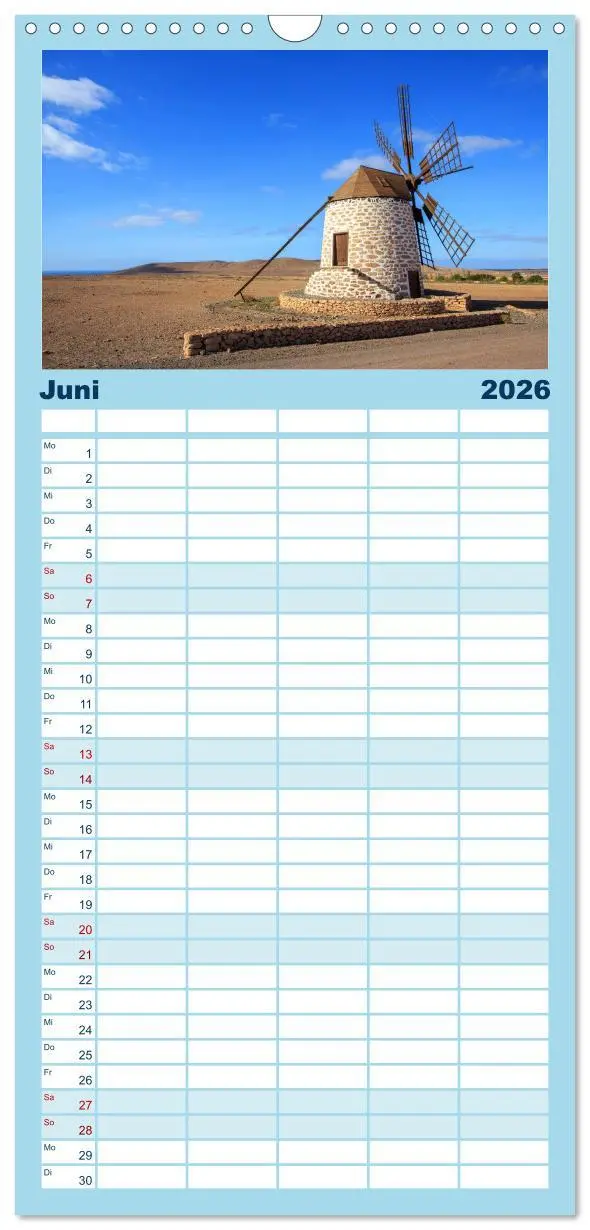 Bild: 9783516518597 | Familienplaner 2026 - Fuerteventura mit 5 Spalten (Wandkalender, 21...