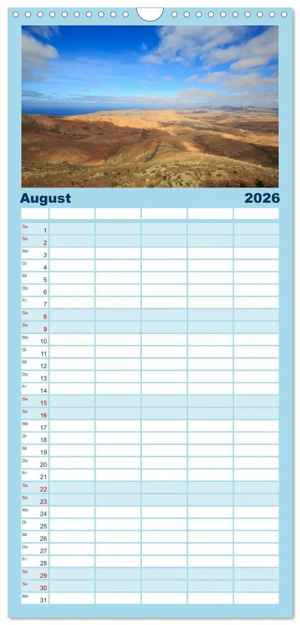 Bild: 9783516518597 | Familienplaner 2026 - Fuerteventura mit 5 Spalten (Wandkalender, 21...