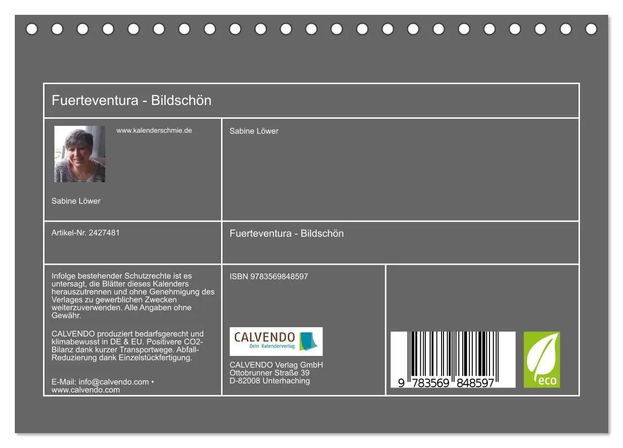 Bild: 9783569848597 | Fuerteventura - Bildschön (Tischkalender 2027 DIN A5 quer),...