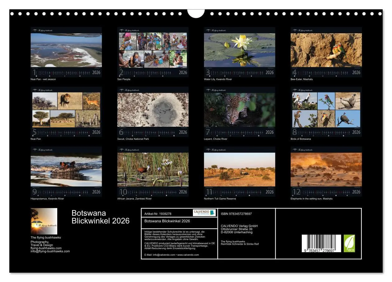 Bild: 9783457278697 | Botswana Blickwinkel 2026 (Wandkalender 2026 DIN A3 quer), CALVENDO...