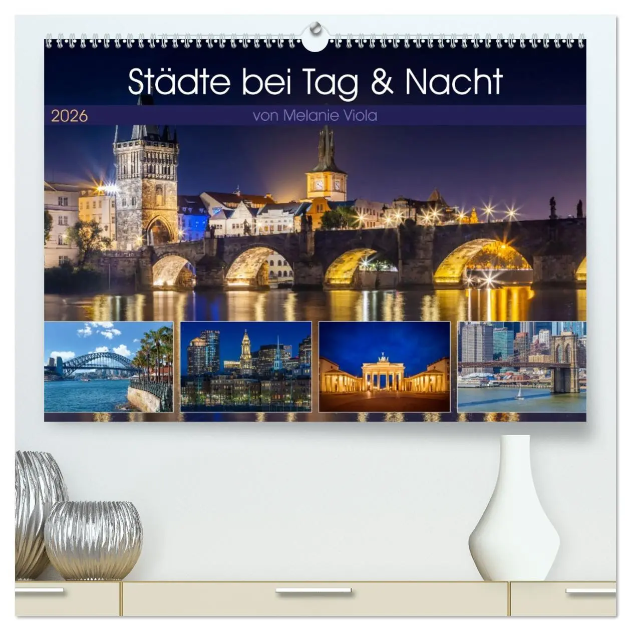 Cover: 9783457418697 | Städte bei Tag und Nacht (hochwertiger Premium Wandkalender 2026...