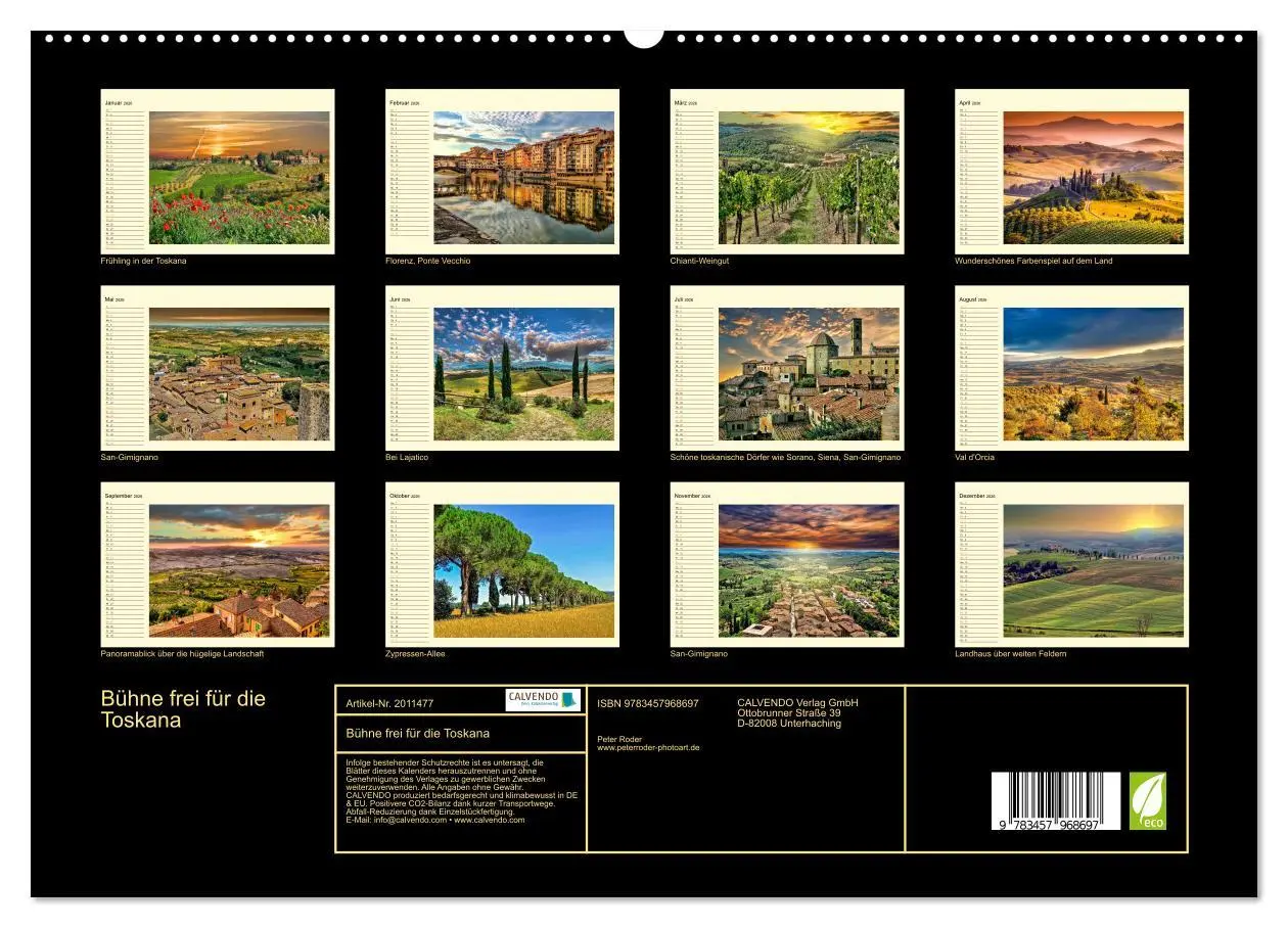 Bild: 9783457968697 | Bühne frei für die Toskana (hochwertiger Premium Wandkalender 2026...