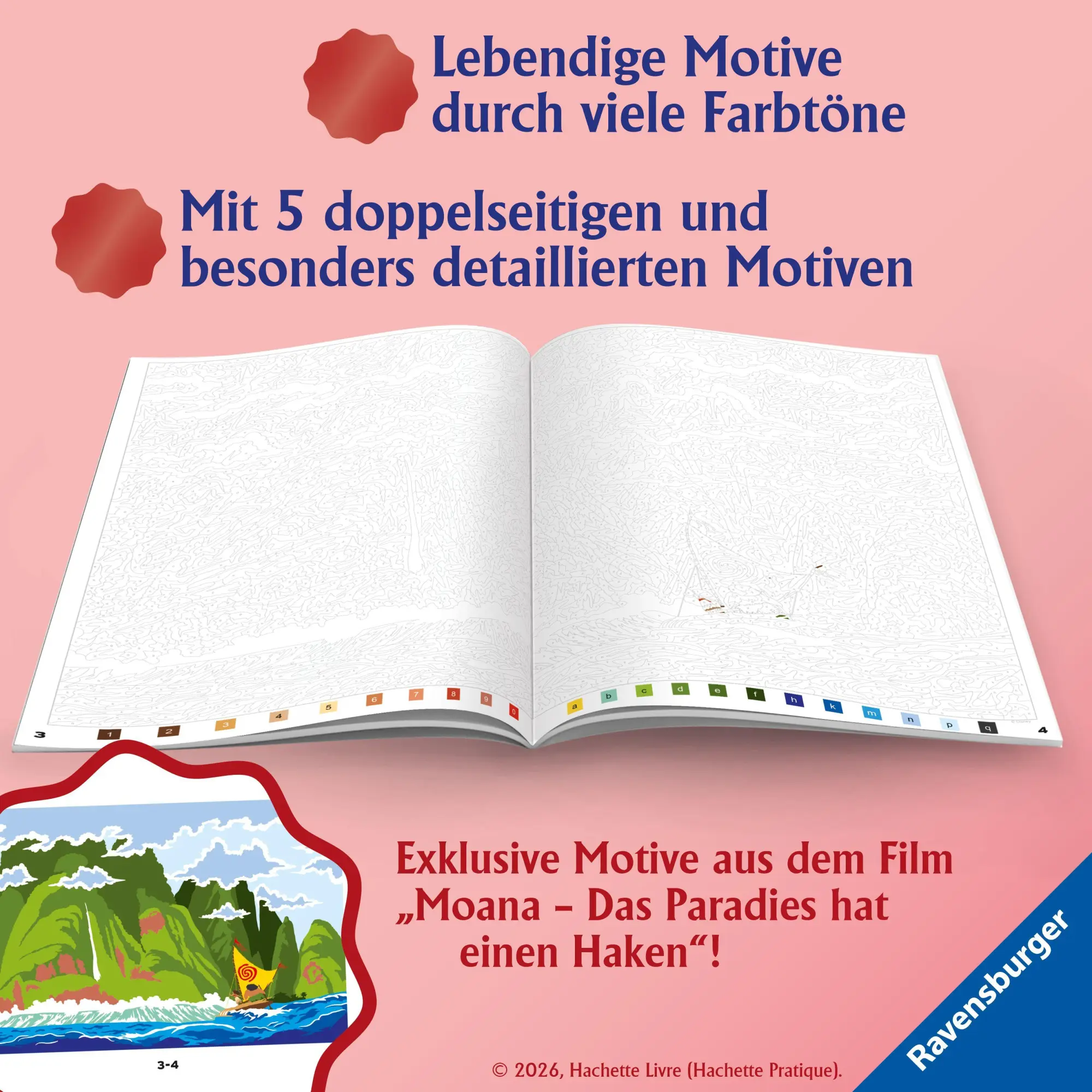 Bild: 9783473498697 | Disney Malen nach Zahlen - Vaiana | Taschenbuch | 112 S. | Deutsch