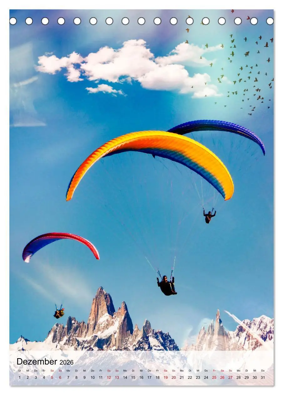 Bild: 9783516368697 | Paragliding - einfach Spaß (Tischkalender 2026 DIN A5 hoch),...