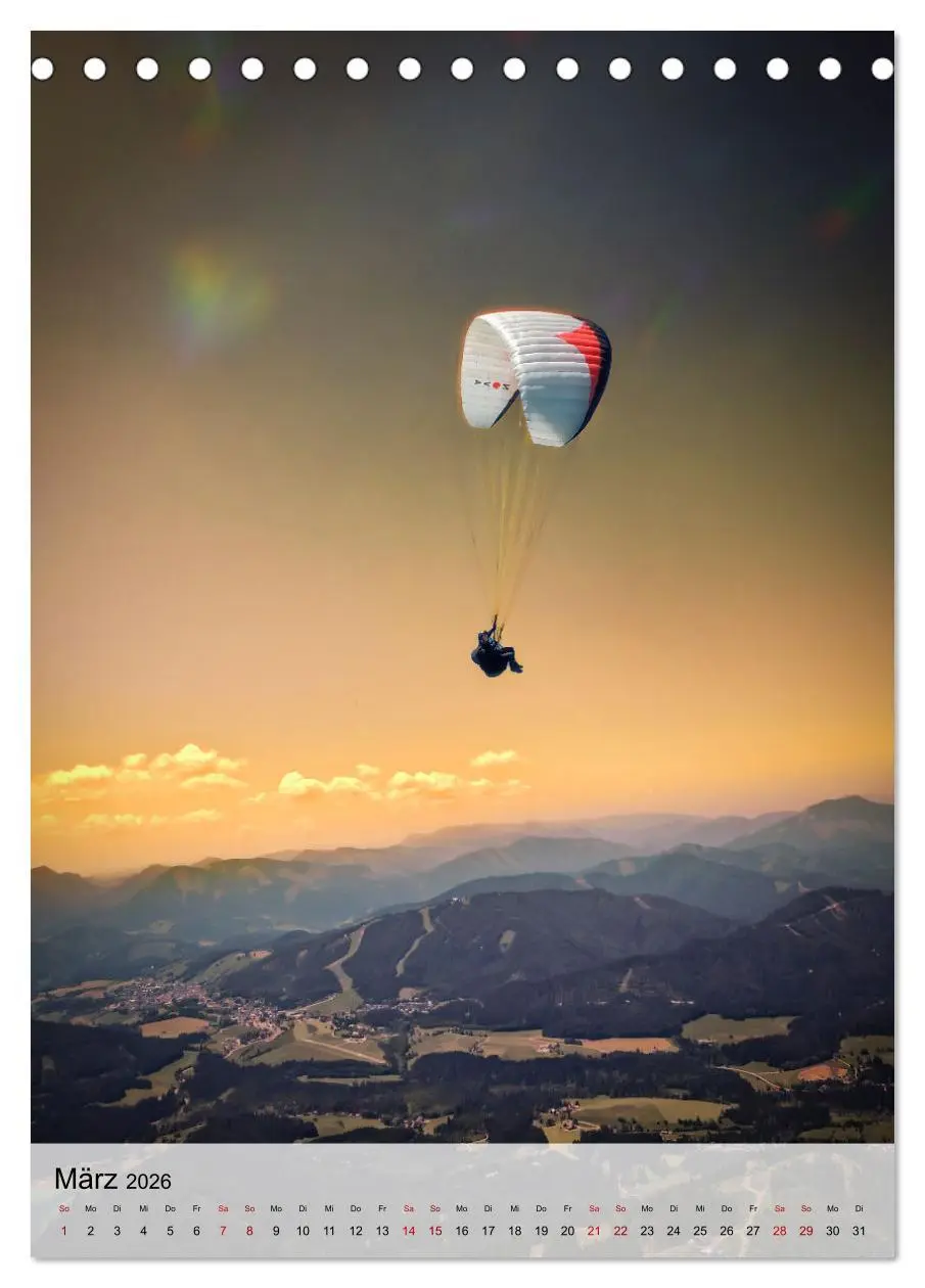 Bild: 9783516368697 | Paragliding - einfach Spaß (Tischkalender 2026 DIN A5 hoch),...