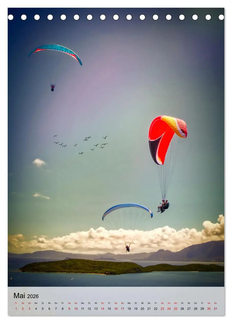 Bild: 9783516368697 | Paragliding - einfach Spaß (Tischkalender 2026 DIN A5 hoch),...