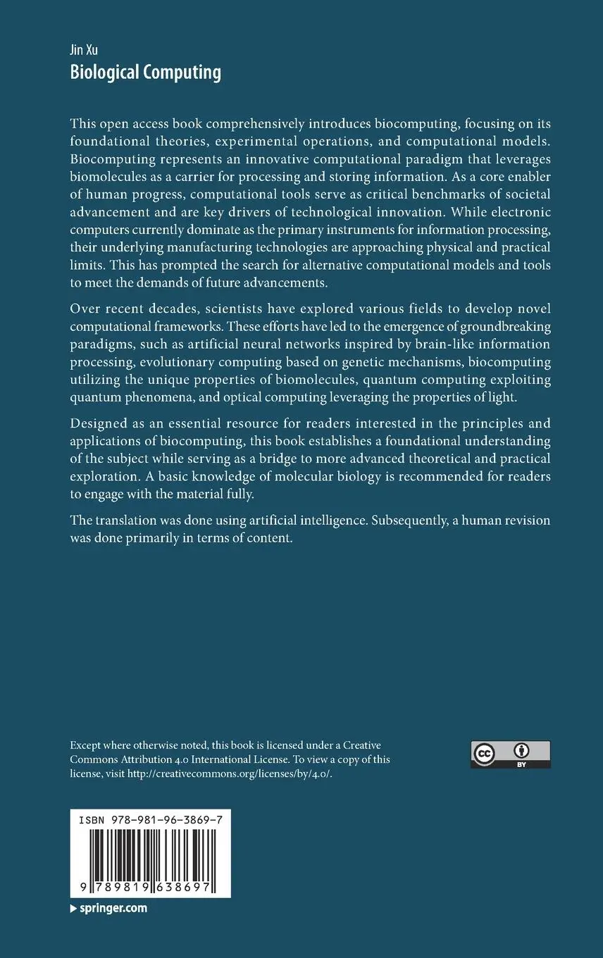 Rückseite: 9789819638697 | Biological Computing | Jin Xu | Buch | xvii | Englisch | 2025