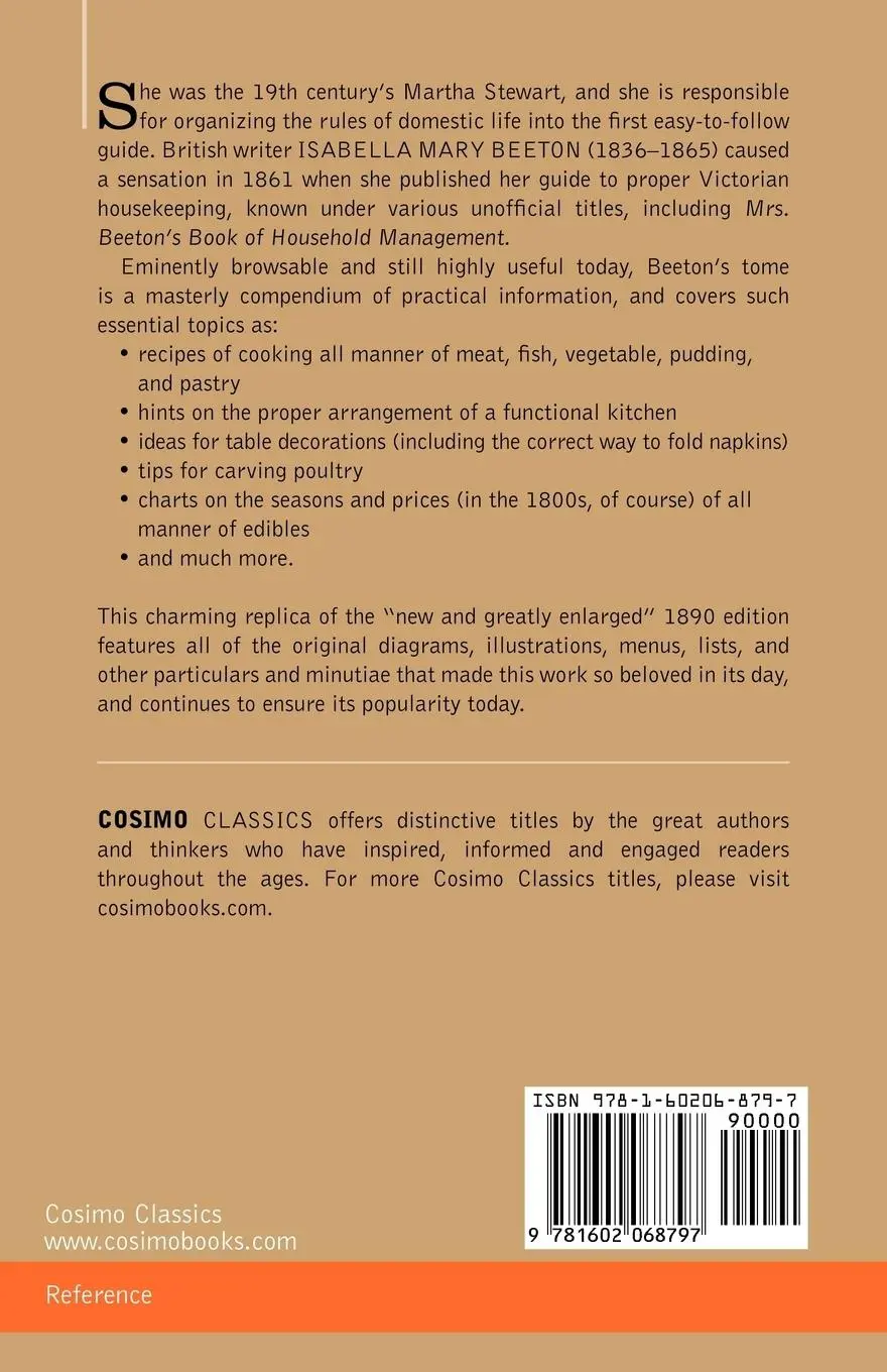 Rückseite: 9781602068797 | Mrs. Beeton's Cookery Book and Household Guide | Isabella Mary Beeton