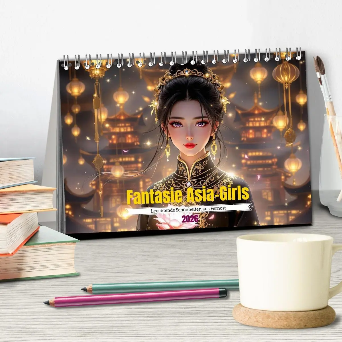 Bild: 9783516668797 | Fantasie Asia-Girls (Tischkalender 2026 DIN A5 quer), CALVENDO...