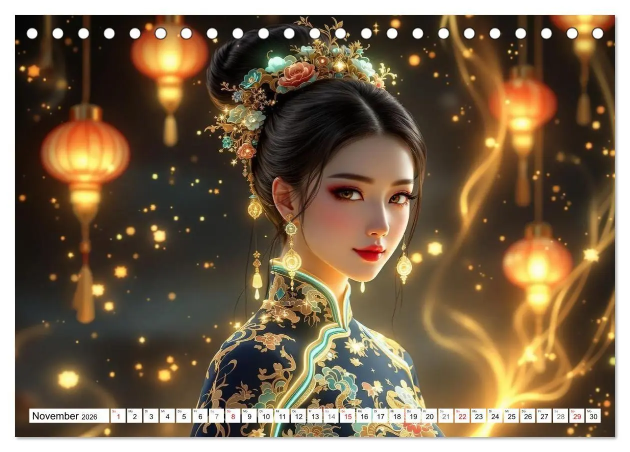 Bild: 9783516668797 | Fantasie Asia-Girls (Tischkalender 2026 DIN A5 quer), CALVENDO...