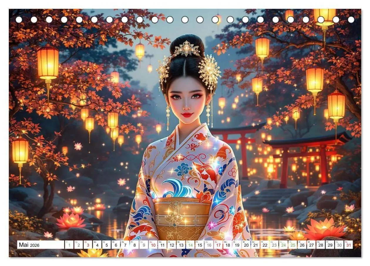 Bild: 9783516668797 | Fantasie Asia-Girls (Tischkalender 2026 DIN A5 quer), CALVENDO...