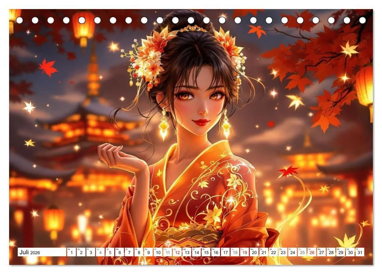 Bild: 9783516668797 | Fantasie Asia-Girls (Tischkalender 2026 DIN A5 quer), CALVENDO...