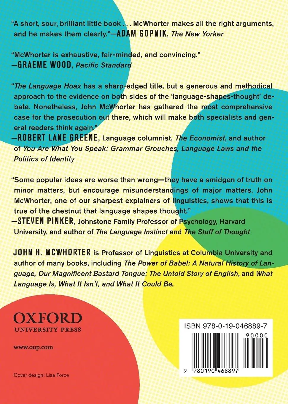Rückseite: 9780190468897 | Language Hoax | John H. Mcwhorter | Taschenbuch | Englisch | 2016