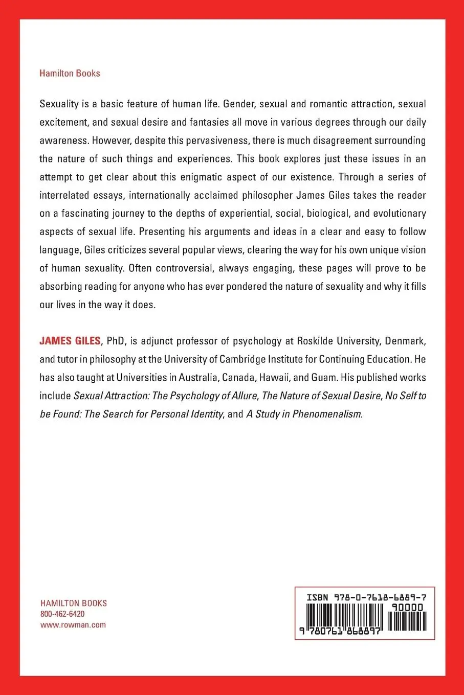 Rückseite: 9780761868897 | Sexual Essays | Gender, Desire, and Nakedness | James Giles | Buch